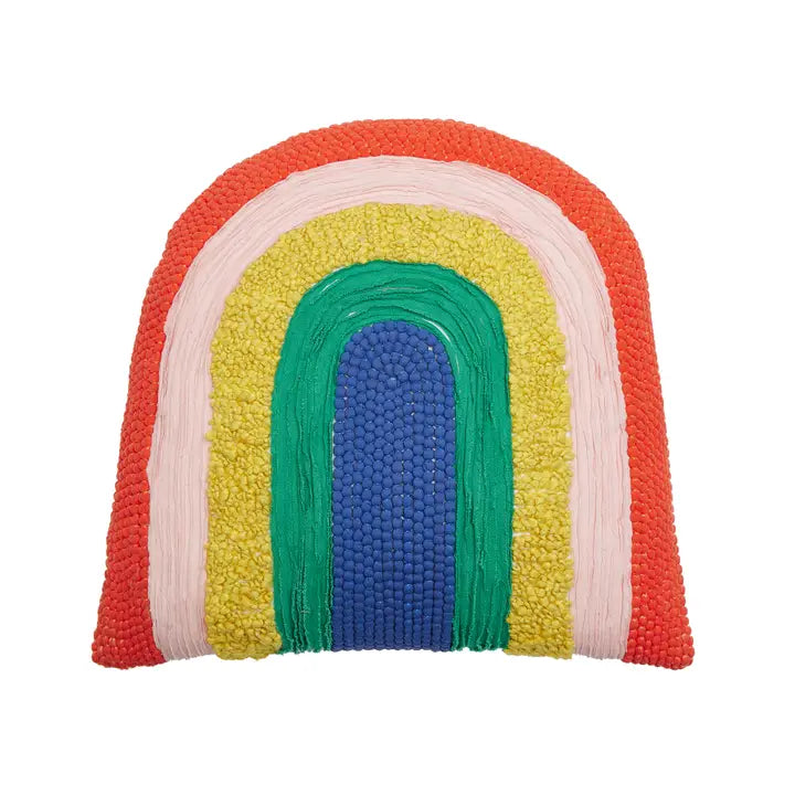 Shaped Rainbow Embroidered Pillow - Ampersand